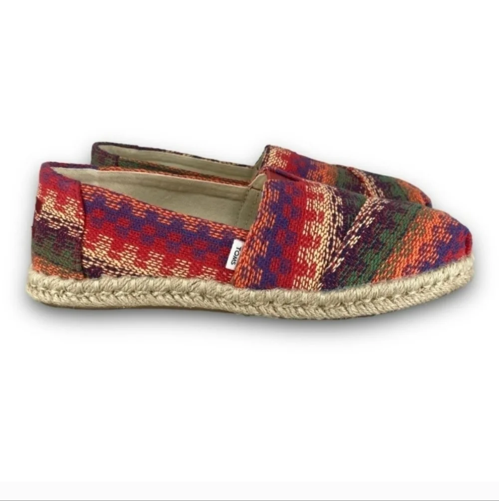 TOMS Women's 7 1/2, Alpargata Rope Multi Global Espadrille Slip-On NWT